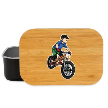 Funny Mountain Bike Boy - Lunch Box - black - Front
