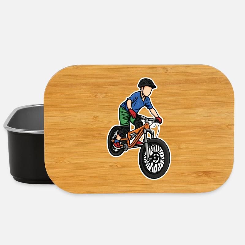 Lustiger Mountainbike Junge - Lunch Box - Schwarz