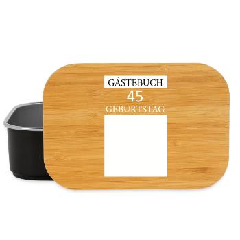Gästebuch 45.Geburtstag Unterschrift T-shirt - Lunch Box - Schwarz - Vorne