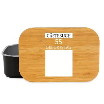 Gästebuch 55.Geburtstag Unterschrift T-shirt - Lunch Box - Schwarz - Vorne