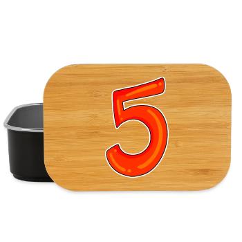 Five Number Number Symbol 5 - Lunch Box - black - Front