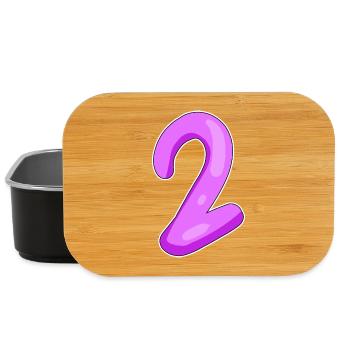 Zwei - 2 - Nummer Zahl - Lunch Box - Schwarz - Vorne