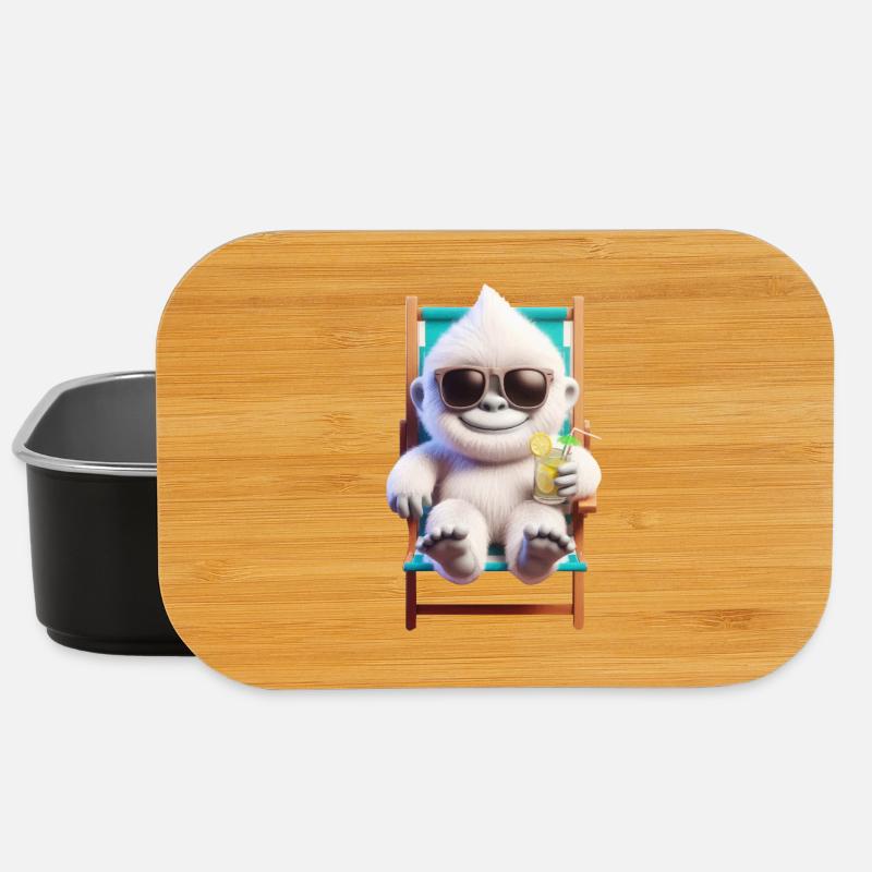 Yeti Monster im Sonnenstuhl - Lunch Box - Schwarz