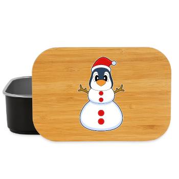 Penguin Christmas Snowman - Lunch Box - black - Front