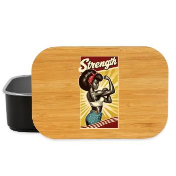 force forte femme noire rockabilly cadeau - Boîte à goûter - noir - Devant