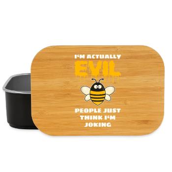 Funny Evil Bee - Lunch Box - black - Front