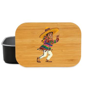 Bunter Sombrero Tanz Tradition Mexikanisch - Lunch Box - Schwarz - Vorne