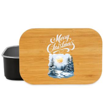 Merry Christmas Forest Landscape - Lunch Box - black - Front