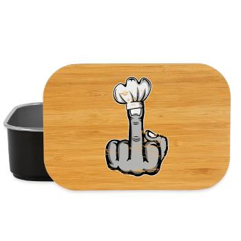 Doigt du milieu Stinky Finger chapeau de chef Design - Boîte à goûter - noir - Devant