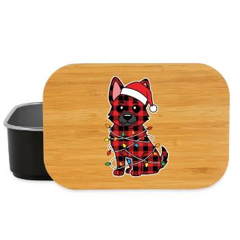 Chien Berger Allemand Noël Plaid Rouge - Boîte à goûter - noir - Devant