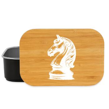 Chessboard with chess pieces king and pawns - Lunch Box - black - Front
