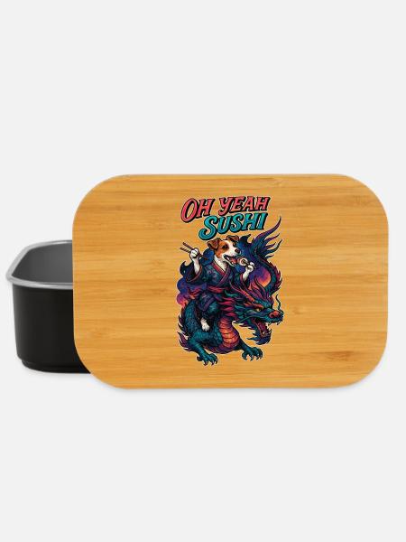 Sushi Jack Russell Terrier Kimono Dragon Cadeau - Boîte à goûter - noir