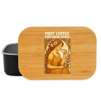 First Coffee Then People Vintage Pinup Gift - Lunch Box - black - Front