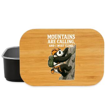 Bloc panda grimpeur drôle - Boîte à goûter - noir - Devant