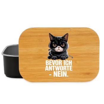  Bevor Ich Antworte Nein Lustige Grumpy Katze - Lunch Box - Schwarz - Vorne