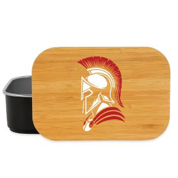 Spartan Noble Warrior Logo Mascot Portrait - Lunch Box - black - Front