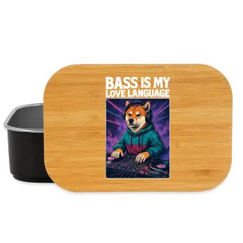 Shiba Inu DJ – Bass Is My Love Language - Lunch Box - Schwarz - Vorne