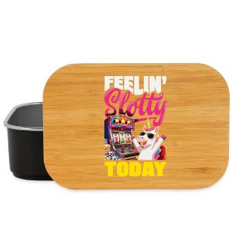 Feelin Slotty Today Einhorn Casino Spielautomat - Lunch Box - Schwarz - Vorne
