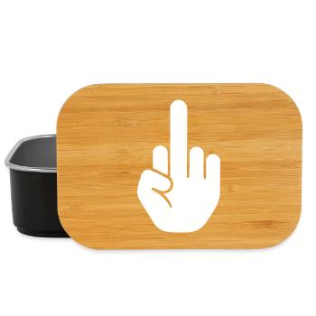 Middle finger - Lunch Box - black - Front