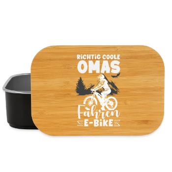 Richtig Coole Omas Fahren E-Bike Oma Fahrrad - Lunch Box - Schwarz - Vorne