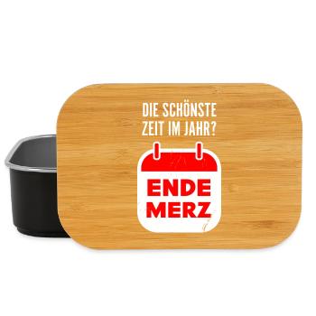 merz politik jahr spruch anti-cdu humor - Lunch Box - Schwarz - Vorne