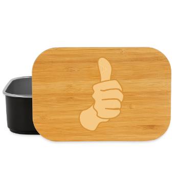Pouce vers le haut Symbole Positif - Boîte à goûter - noir - Devant