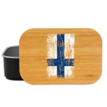 Drapeau vintage finlande - Boîte à goûter - noir - Devant