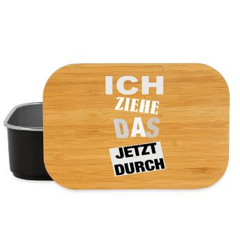 Spruch ICH ZIEHE DAS JETZT DURCH - Motivation - Lunch Box - Schwarz - Vorne