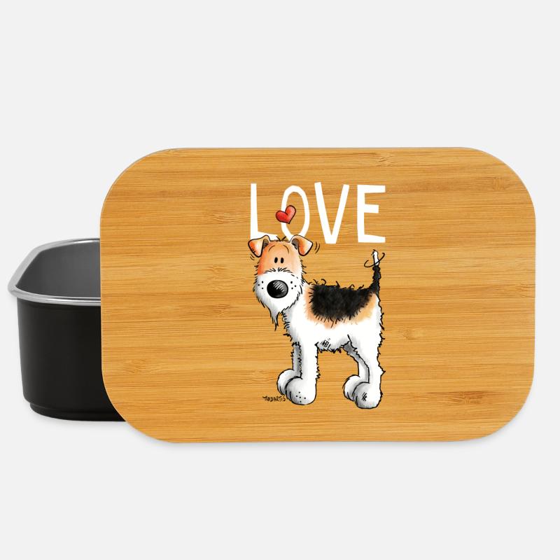 Foxterrier In Love - Lustig - Liebe - Geschenk - Lunch Box - Schwarz