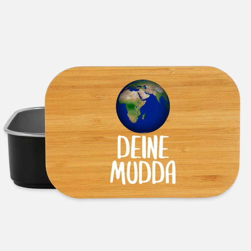 Weltkugel Schriftkunst Motiv - Lunch Box - Schwarz