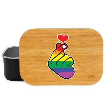 Herz Regenbogen Liebe Meinungsfreiheit Frieden - Lunch Box - Schwarz - Vorne