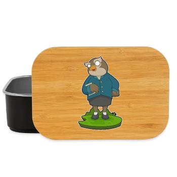 Eule Sekretärin Brille Büro - Lunch Box - Schwarz - Vorne