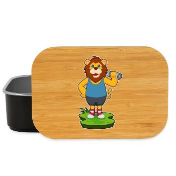 Lion Bodybuilder Dumbbell Bodybuilding - Boîte à goûter - noir - Devant