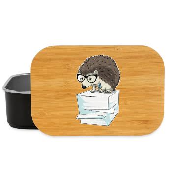 Igel Sekretärin Papierstapel Büro - Lunch Box - Schwarz - Vorne