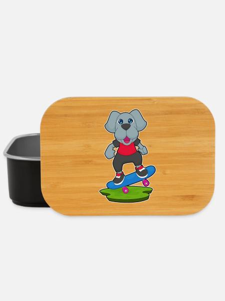 Hund Skater Skateboard - Lunch Box - Schwarz