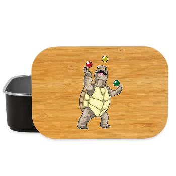 Turtle juggler juggling - Lunch Box - black - Front