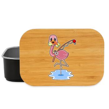 Flamingo Angler Fisch Angeln - Lunch Box - Schwarz - Vorne