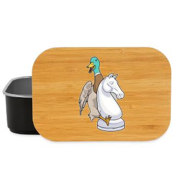 Ente Schachfigur Springer Schach - Lunch Box - Schwarz - Vorne