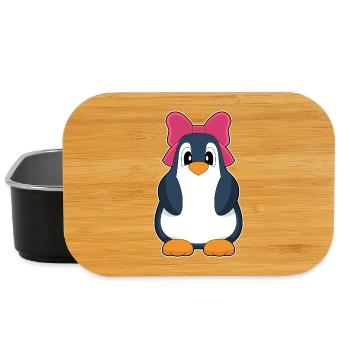 Nœud en cheveux de pingouin - Boîte à goûter - noir - Devant