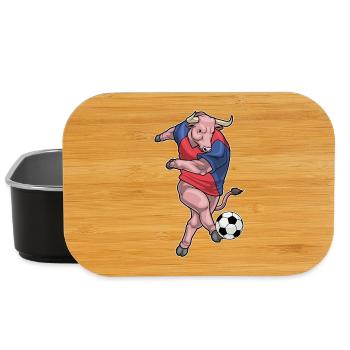 Stier Fußballspieler Fußball - Lunch Box - Schwarz - Vorne