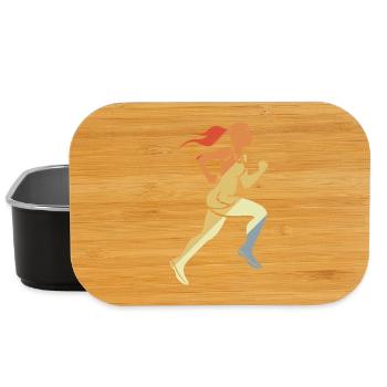 Runner Girl Retro Style - Lunch Box - black - Front