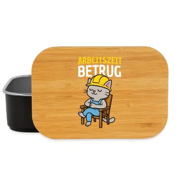 Arbeitszeitbetrug Katze - Lunch Box - Schwarz - Vorne