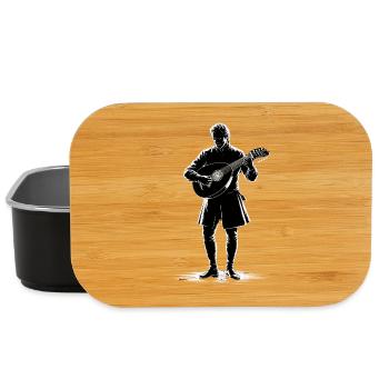Medieval Bard with Lute - Lunch Box - black - Front