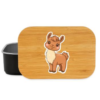 Llama Alpaca Llama Animal Gift - Lunch Box - black - Front