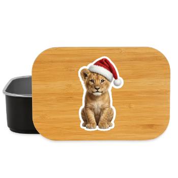 Wilder kleiner Löwe feiert Weihnachten - Lunch Box - Schwarz - Vorne