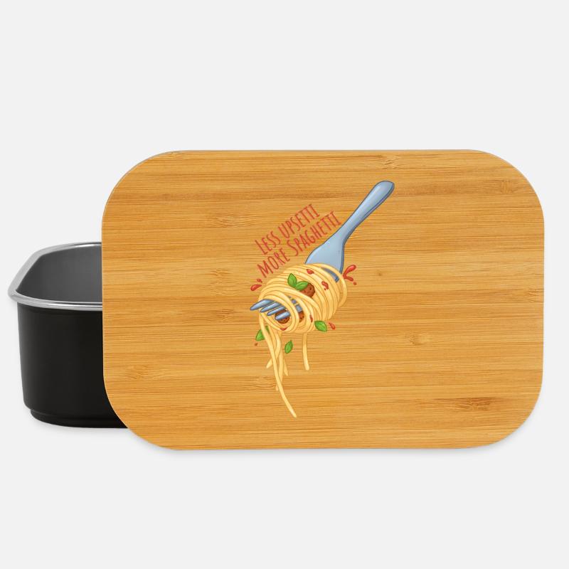 Less Upsetti More Spaghetti – Kawaii Food Meme - Lunch Box - black