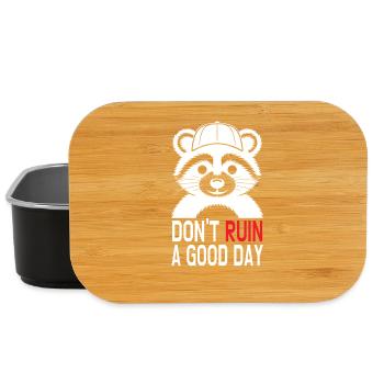 Panda dit : ne gâche pas une bonne journée - Boîte à goûter - noir - Devant