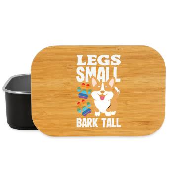 Short Legs, Tall Setting, Corgi - Lunch Box - black - Front