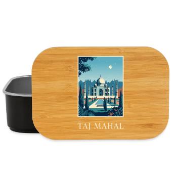 Taj Mahal Moonlit Garden Indian Travel - Lunch Box - black - Front