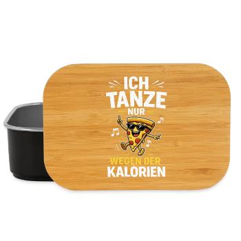 Kalorien-Tanz Pizza Spaß - Lunch Box - Schwarz - Vorne